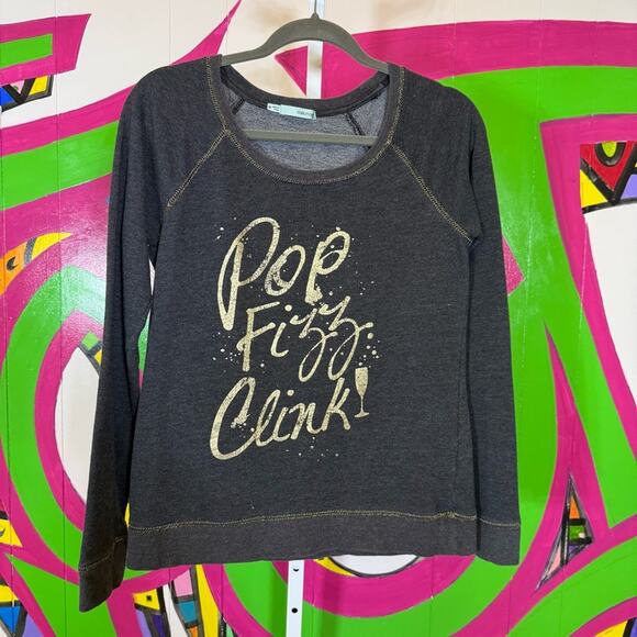 Maurices Charcoal Knit Sweatshirt Pop Fizz Clink. Size Med. Excellent condition! - Picture 1 of 6